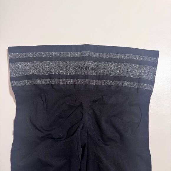 SANKOM Patent Shapewear Crop Leggings XXL Slimming Shaper Pants Black NWT - Picture 2 of 8